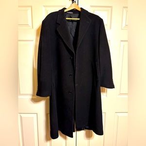 Andrew Fezza cashmere knee length black coat